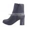 Woman imported promotion custom made high heel long ankle boots with zipper