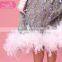 Dancing Stylish Baby Girls Casual Long Feather Grey Dress for Cheap Party Wholesale
