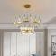 Modern Luxury Circular Hanging Lamp Nordic Indoor Ring Pendant Lamp K9 Crystal Glass Chandelier For Living Room Bedroom