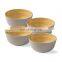 Eco Friendly Set of 4 Natural Organic Bamboo Round Bowl Large Chic Bamboo Fiber Bowls Wholesale Vietnam