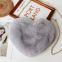012The new heart-shaped plush shoulder bag for girls, fluffy fake fur single shoulder crossbody love bag with metal chain