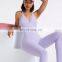 Women V Neck Sexy Yoga Fitness Jumpsuit Custom Front Button One-Piece Sportswear