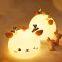 Deer LED Night Light Touch Sensor Remote Control Colorful Silicone USB Rechargeable Bedroom Bedside Lamp for Children Baby Gift