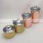 4-Piece canister sets with copper plated color