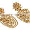 Indian Beautiful Anitique Gold Tone Dangle Polki Earring