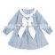 Little Spring Girls Dresses Fast shipping Summer kids fashion casual dress bow long sleeve princess dress kids clothes GZ F24