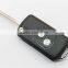Hot sale Peugeot 407 2 buttons flip remote key shell with groove blade for cars