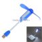 Wholesale CL-FS5 Portable 2-Blade Mini USB Rechargeable Fan with LED Light