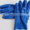 China wholesales high quality blue PVC coated gloves