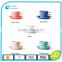 Chaozhou wholesale factory ceramic color glaze coffee cup and saucer set for gift promotion