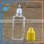 30ml clear square eye drop bottle with yellow childproof cap wholesle eliquid ejuice high quality bottles