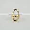 Fashion unique design oval metal gold alloy finger rings jewelry