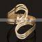 Yellow Gold Plated Statement Punk Fashion Metal Opening Cuff Bangle Bracelet