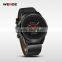 WEIDE Newest Male Clock Calendar Stainless Steel Case Black Leather Strap Relojes Men Quartz Wrist Tag Men Sports Watch WH3305