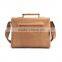 Foreign Trade Genuine Leather Man Outside Pocket Quilted Tote Handbag Lots Pockets Fashion College Casual Bag Wth Front Pocket