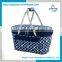 Durable Polyester Material Fully Folding Basket Type Collapsible Insulated Shopper Cooler Basket Tote