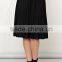 Summer fashion midi skirt for lady, Black color knit pleated a line skirt - SYK15305