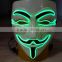 EL wire halloween mask / EL wire Party Mask / EL wire V For Vendetta Mask