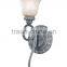 mass production outdoor decor wall sconce with crystal drop with uplight glass lamp shade