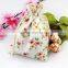 10X14cm Cotton Flower Bag Print Cosmetic Jewelry Packaging Bag Wedding Party Gift Cotton Drawstring Bags