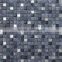 JTC-1321 15X15X8MM gray stone mosaic mix silver glass mosaic wall tile marble mosaic kitchen tiles