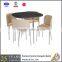 simple design steel frame round dining table for sale