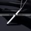 Rellecona cuboid charm necklace in 925 sterling silver plated simple style for women men