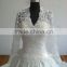 V Neck Ball Gown Custom Made Floor Length Formal Bridal Dress Vestidos De Novia BW084 sexy long sleeve lace wedding dresses