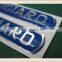 2015 china manfucture 2 DOMED Design STICKERS Silver on blue