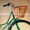 Removable woven wicker bicycle basket