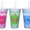16 oz Color Changing plastic double wall tumbler with removable paper