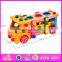 2015 Wooden screw knocking toy,Educational DIY toy screw combination,Children loading to knock the ball down the car toy W03C015
