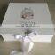 Eco-friendly pure toddler and baby clothes box , customized printing , ribbon closure.