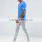 2016 High Quality Custom Short Sleeve Crew Neck Blue Mens 100% Cotton 160gsm Lightweight Breathable Casual Plain Solid T-Shirt
