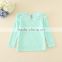 long sleeve t-shirts mint colour warm clothes winter undershirts gilrs baby lace appliqued T-shirts wholesale retail price