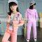 AS-596G Girls Sets 2017 Spring Autumn Kids Two Piece Set Girls Clothing Set Big Children's Sports Suits Teenager 6-15 Years