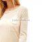 clairvoyant front patch pocket rib knit cuff crew neck slub long sleeve knit ladies pullover