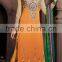 Sandal color neck embroidery Beauty Charm Designer Semi Stitch Salwar Kameez