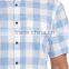 Summer Regular Short Sleeve check Buttoned Cotton Men Shirt