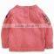 Pink Snowman Embroidery Children Baby Sweater Designs For Girl