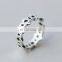 Latest design Open multi Hexagram vintage black chunky ring in vintage silver