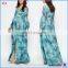 2016 best selling products elegant print wrap style long sleeve fashion new maternity clothes pakistani chiffon maxi dress
