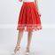 T-SK518 China Clothes Summer Midi Women Pleated Lace Skirt Design