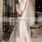 Classic Lace beautiful long -sleeved white evening gown sttunning accents