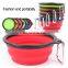 dropshipping cheap Portable Pet Folding Feeding Bowl Silicone Water Dish Feeder Puppy Travel Bowl, Random Color Delivery