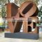 Large garden Corten steel Love sculpture for sale