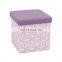 RTS modern home furniture new style printing PVC leather folding storage ottoman stool