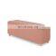 Excellent indoor pink  linen long bench stool furniture bench wlit legs