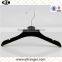 black plastic hanger with velvet surface for women