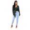 Hip-lifting slim women's four-color wide-waisted denim trousers